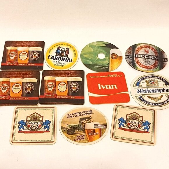 Beer Coaster Lot of 11 Mill Street AMSTEL BECK'S LOT COCA COLA - Picture 1 of 2